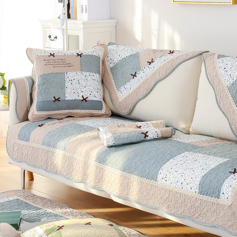 Four seasons of idyllic cotton sofa cushion European-style fabric anti-slip leather sofa cushion cotton summer anti-slip back towel cover
