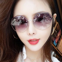 Sunglasses 2021 New Tide Girl 0 Frameless sun glasses Korean Trim Gradual Color Transparent Ocean Sheet Anti-Sunlight