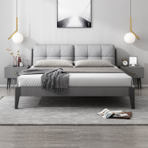 Nordic 18 m solid wood bed modern simple double bed 1 5 m master bedroom wedding bed small ash wood soft bag bed