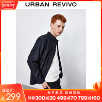 UR2021 autumn new menswear trendy men lapel tooling Wind Street wash denim shirt MF28SBMX2000