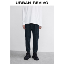 UR2022 Spring New Pint Mens Clothing Casual 100 Hitch Waist Weave Mark Loose Casual Long Pants MV08RBUN2001