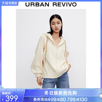 UR2021 autumn new womens casual hat collar loose jacket coat WH15S1EE2000