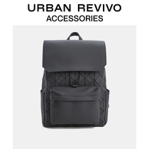 URBAN REVIVO2022 New Mens Large Capacity Double Shoulder Package Travel Package AM32TB5N2002