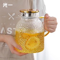 Light one cold kettle glass high temperature resistant household cool white boiling water cup large-capacity teapot set cold kettle summer
