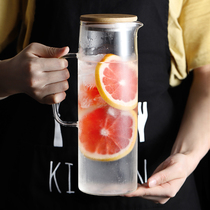 Cold water cup glass high temperature large capacity cold water bottle household water container transparent soybean milk zip explosion-proof teapot teapot