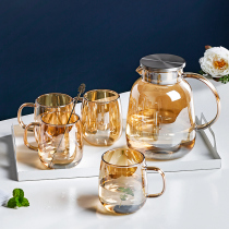 Nordic cold kettle glass heat-resistant and high temperature resistant household set large capacity cold water Cup explosion-proof transparent thick teapot