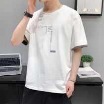 Short sleeve T-shirt mens summer loose round collar half sleeve upper clothes 2022 new pure cotton undershirt Compassionate Tide