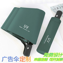Clear and rain dual-use full automatic folding creative advertising gift umbrella beach umbrella anti-UV print custom logo
