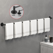 Stainless steel towel rack non-perforated toilet hanging bar bathroom extended single rod hanging towel rack Net red shelf