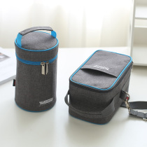 Stew beaker set Portable insulation round lunch box bag square Bento bag Childrens magic meal master impression small protective cover