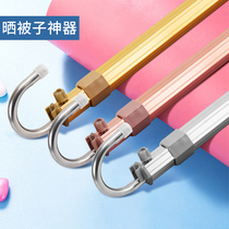 Stainless steel clothes drying rod Balcony top mounted cold clothes pole telescopic single rod drying rod One punch-free clothes rack