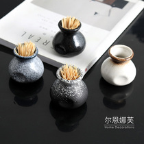 New Chinese style Japanese ceramic toothpick box creative home living room hotel Commercial personality restaurant toothpick can box storage