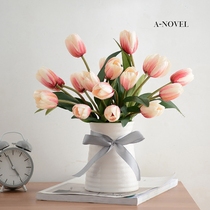  Tulip sunflower simulation flower set decoration fake flower living room decoration small potted table flower home decoration