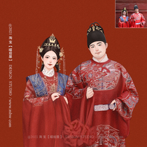 Hanfu Xiuhe clothing wedding hand-painted invitation illustration logo design please post invitation letter comic realistic couple head portrait