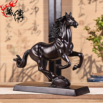 Wood carving horse ornaments Zodiac solid trojan horse to success Large horse carving Home office Mahogany crafts