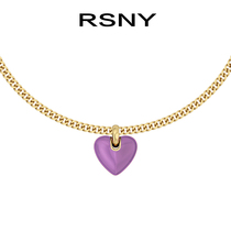  (Song Yanfei same style)RSNY peach heart necklace female clavicle chain simple cold wind love retro Tanabata gift