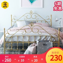 European modern simple princess Wrought iron bed Iron frame Steel frame Double single Adult child 1 2 1 5 1 8 meters