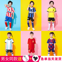 Childrens football suit set boy Argentina Messi Ronaldo football dress autumn and winter girls kindergarten training suit