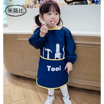 Painting waterproof clothing winter baby autumn baby long sleeve apron dressing increase bib coat reverse lengthy eating children