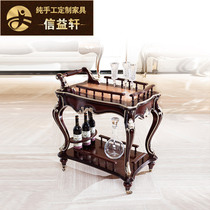 Xinyixuan furniture European-style French neoclassical pastoral American country solid wood dining car Restaurant wine cart trolley