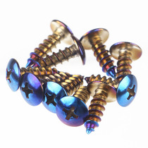 304 stainless steel screw burning titanium color screw cross head self-tapping screw M5 * 15mm motorcycle electric car