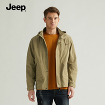 Jeep Jeep 2022 Spring & Autumn Thin Mens Coat Loose Casual Versatile Outdoor Khaki Cargo Jacket Men
