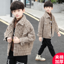 Boys spring and autumn woolen coats 18 in the eldest boy handsome 13 boys cotton thick tweed coat 12-15 years old