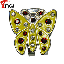 Golf accessories fashion Butterfly Lady inlaid flash drill practical cap clip magnetic mark mark