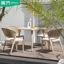 Outdoor Table Chairs Combined Patio Terrace Terrace Outdoor Leisure Garden Three Sets Home Balcony Chair Villa Vines Chair Mesh Red