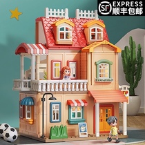 Childrens house toys large villa Castle diy doll house set House 3-6 birthday gift girl