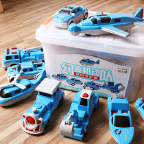 Magnetic blocks sea land and air childrens toys boys tanks airplanes car birthday gifts puzzle assembly