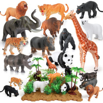 Nuoqi educational toys Simulation animal soft plastic model Childrens early education cognitive teaching materials Animal Kingdom soft plastic building blocks