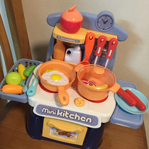  Childrens home small kitchen toy set Baby 2 boys and girls 3 years old simulation 6 cooking kitchenware cooking rice