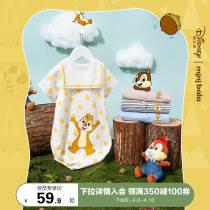 Mini Balabala baby clothes conjoined in summer clothing for men and women a baby cute triangular coat bag fart climbing and climbing