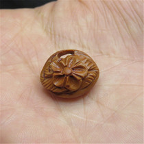 Peach stone carving peach blue pure handmade nuclear carving single boutique Wild Dragon small peach frame evil accessories pendant