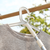 Support rod Household rack take clothes fork rod Clothes drying rod Telescopic pick rod Extended clothes fork hanging clothes drying rod Ah fork
