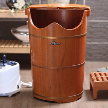 Oak heated foot soaking wooden barrel over the knee steam fumigation bubble bucket wooden constant temperature foot washing foot Bath over the knee household