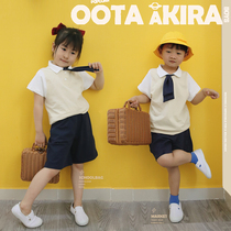 Kindergarten garden clothes summer clothes class clothes school suits pure cotton customization British style childrens big class graduation photo clothing