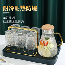 Light luxury water cup set Nordic teapot Cup European household tea set family living room cup glass water