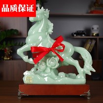 Horse ornaments jade crafts wine cabinet porch room living room creative office horse pendulum quality good delivery fast