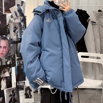 Cotton clothes men winter trend loose warm cotton clothes men hooded handsome thick coat casual Joker tide