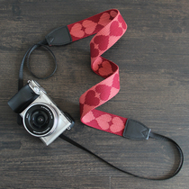 Cute camera shoulder strap SLR strap Ins wind heart-shaped small red book halter neck rope Niwei single Canon g7xii 3