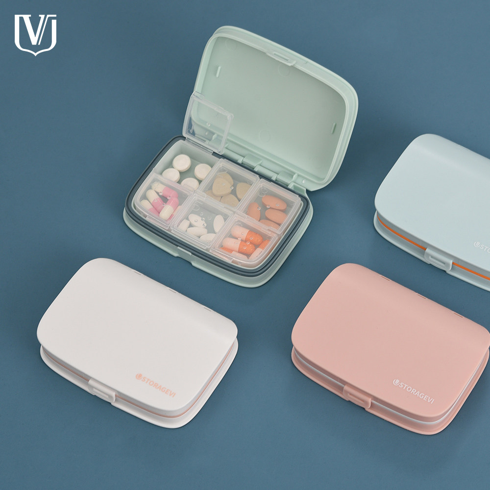 Japanese medicine box portable small medicine box 7 days a week with the identity dispenser sealed pill medicine collection box