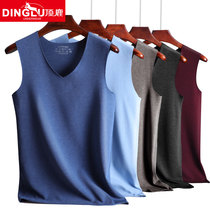 Mens Traceless Warm Vest Plus Suede Thickened Cotton Undershirt Wearing Wide Shoulder Youth Underwear Autumn Winter Blouse shoulder