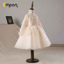 Childrens dress spring and autumn girl baby one years birthday foreign atmosphere high-end Flower Girl Wedding girl princess dress puffy gauze
