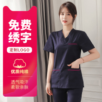 Wash clothes women cotton short sleeve operating room nurse clothes pet beauty hospital overalls dentist brush handwear