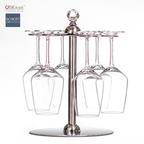 Red wine cup holder upside down tall cup holder stainless steel rotating home creative suspension rack ornaments European style simple 6