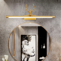 American mirror headlight Bathroom Bathroom light luxury All copper makeup lamp Wash table Mirror cabinet special led antler wall lamp