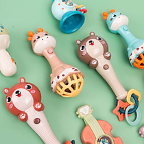 Baby hand bell hand grab music stick comfort grip training toy can gnaw baby puzzle early education 0 1 year old