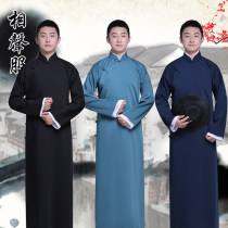 Chinese style in the long style of the Republic of China Ming system collar long shirt mens and womens cross talk gown gown gown gown